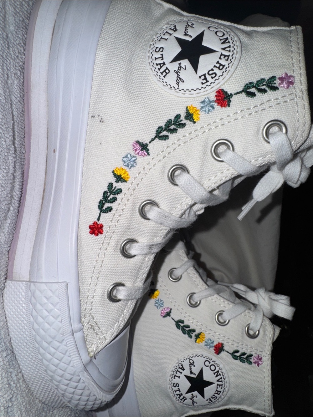 Converse Chuck Taylor All Star EVA Lift Platform High 'Floral Embroidery'